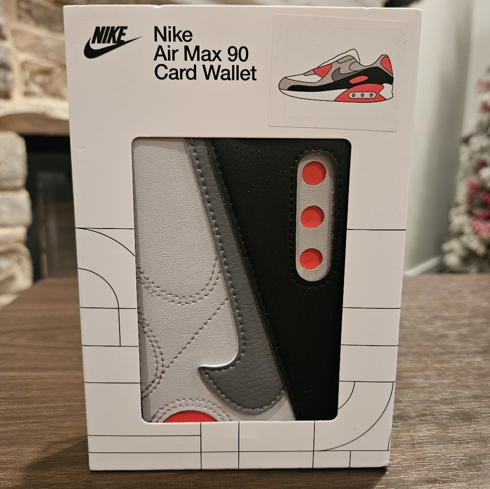 Nike Air Max 90 Card Holder in Black and Gray with Orange Accents